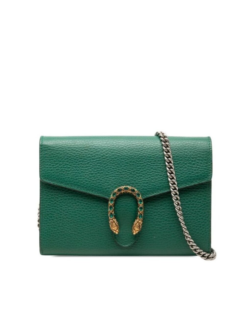 Gucci Dionysus Chain Wallet Shoulder Bag Green Leather